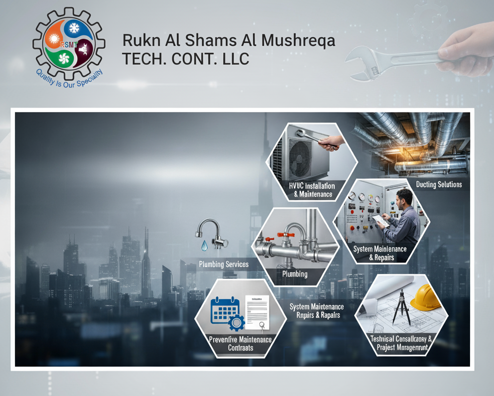 Professional ducting installation project by Rukn Al Shams Tech